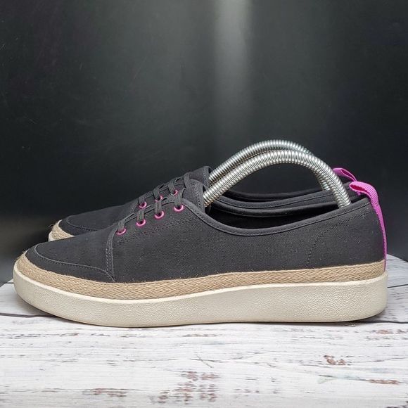 Vionic | EUC Jovie Black Sneakers Canvas Espadrille Platform Size Women's 9.5 - Picture 1 of 9